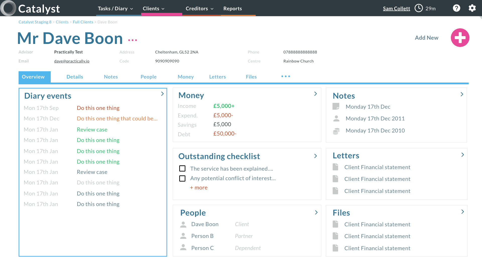 CMA Catalyst Client Dashboard