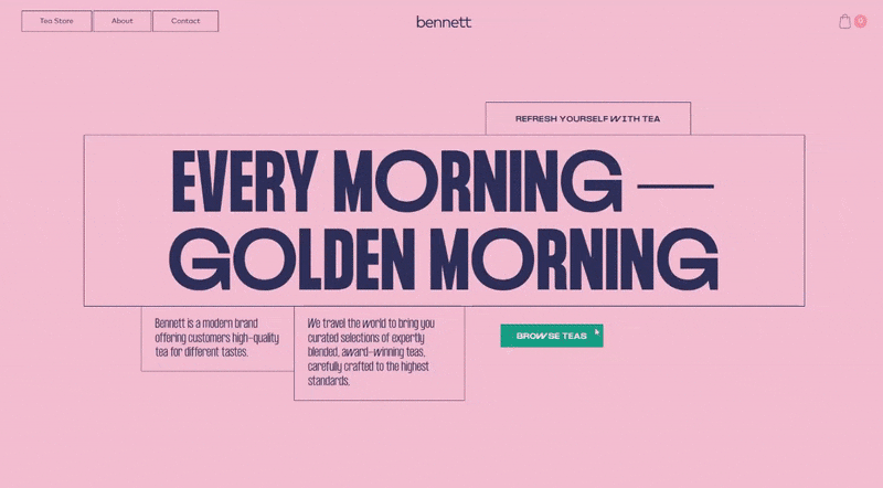 Website Transition example